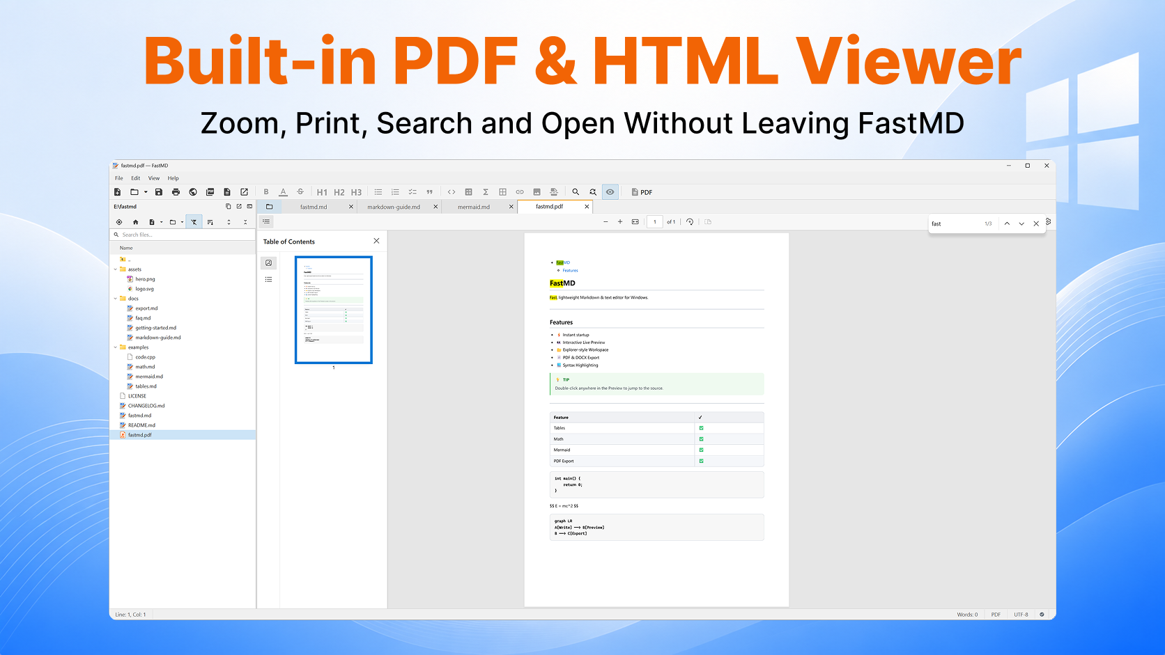 FastMD Built-in PDF and HTML Viewer Screenshot