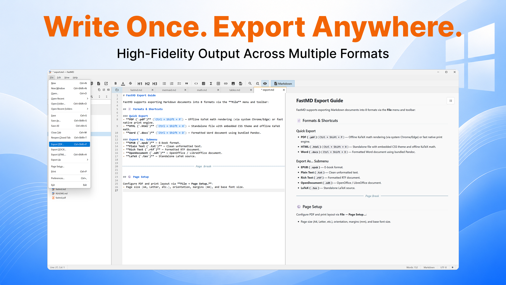 FastMD Multi Format Export Screenshot