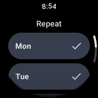 Wear OS - Weekdays